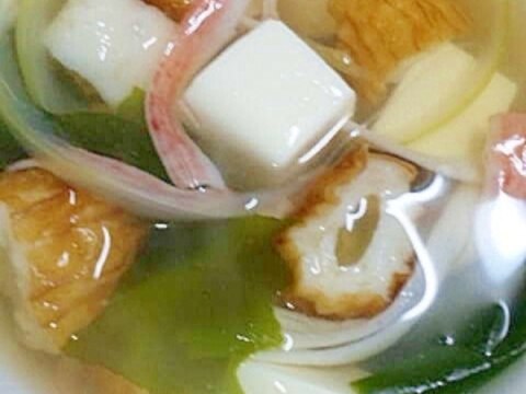 簡単！ちくわと豆腐のスープ